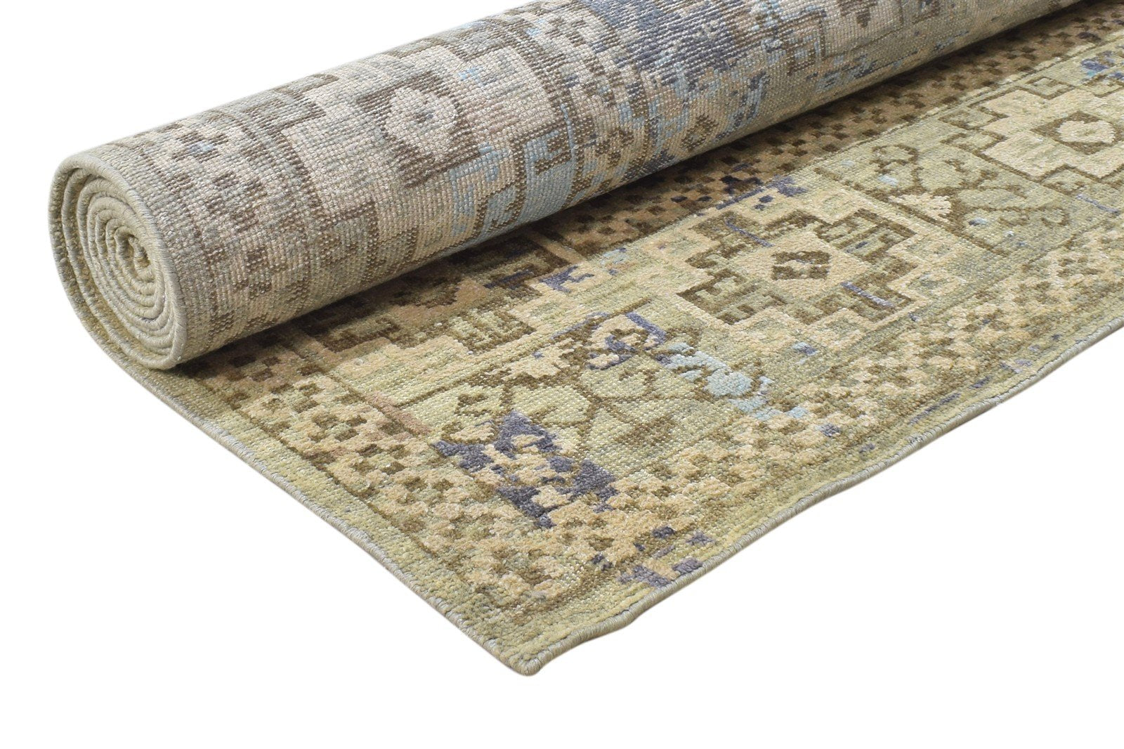 8X10 Rug Wool / Silk Sage Persian Hand Knotted Bokhara Oriental Large Carpet Area Rug