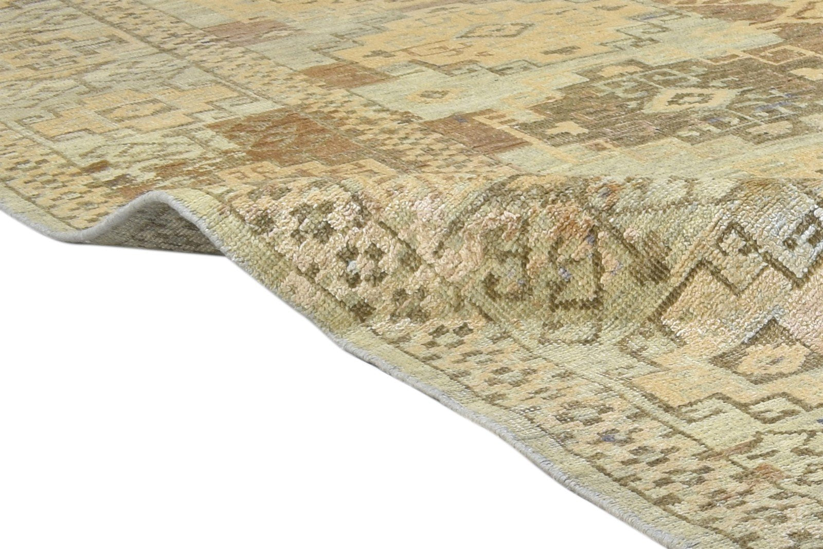 8X10 Rug Wool / Silk Sage Persian Hand Knotted Bokhara Oriental Large Carpet Area Rug