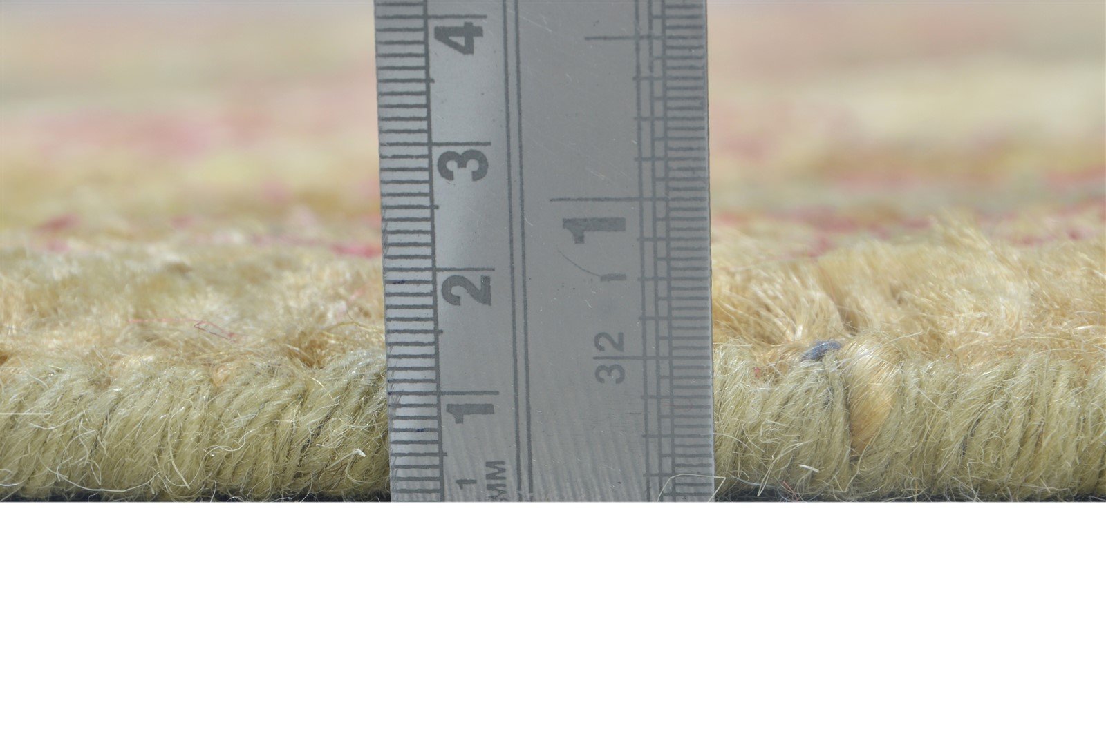 Jute Beige Rug 5X8 Persian Hand Knotted Heriz-Indian Medallion Room Size Carpet Area Rug