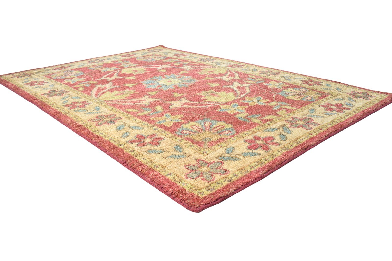 Hand Knotted Red Jute Rug 5' X 7' Persian Oushak Oriental Room Size Carpet Area Rug