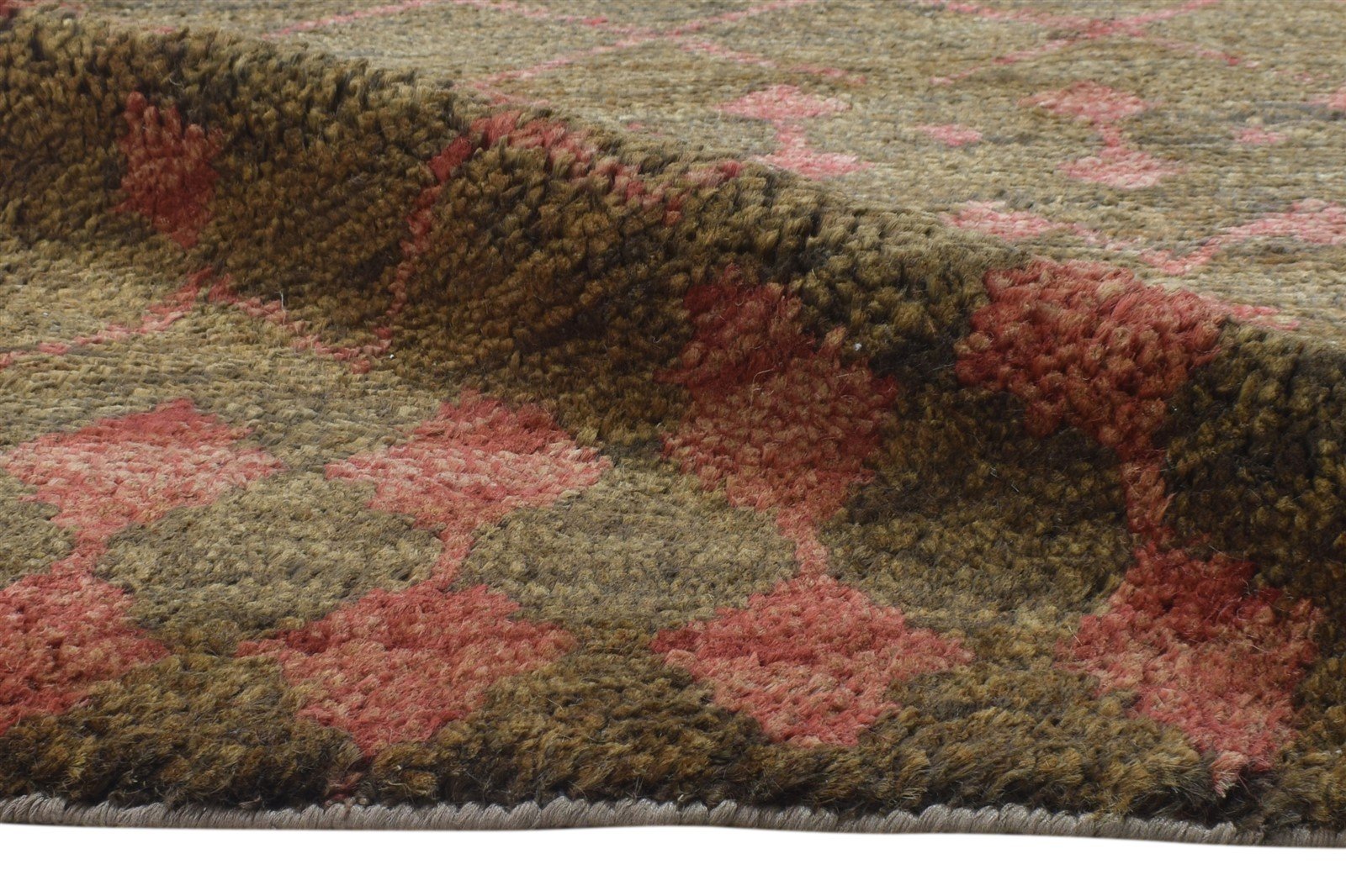 Brown Jute Rug 5' X 8' Modern Hand Knotted Scandinavian Trellis Room Size Carpet