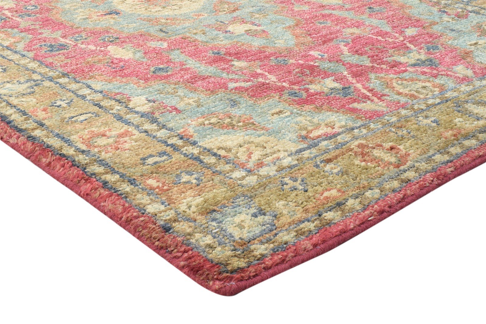 Red Jute Rug 5' X 8' Persian Hand Knotted Heriz-Indian Oriental Room Size Carpet Area Rug