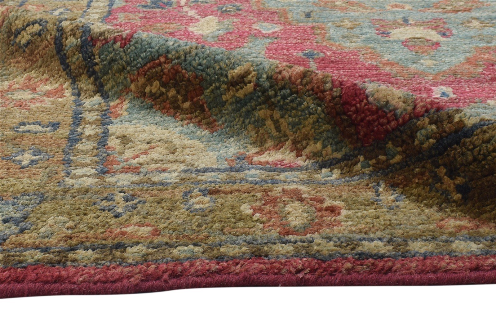 Red Jute Rug 5' X 8' Persian Hand Knotted Heriz-Indian Oriental Room Size Carpet Area Rug