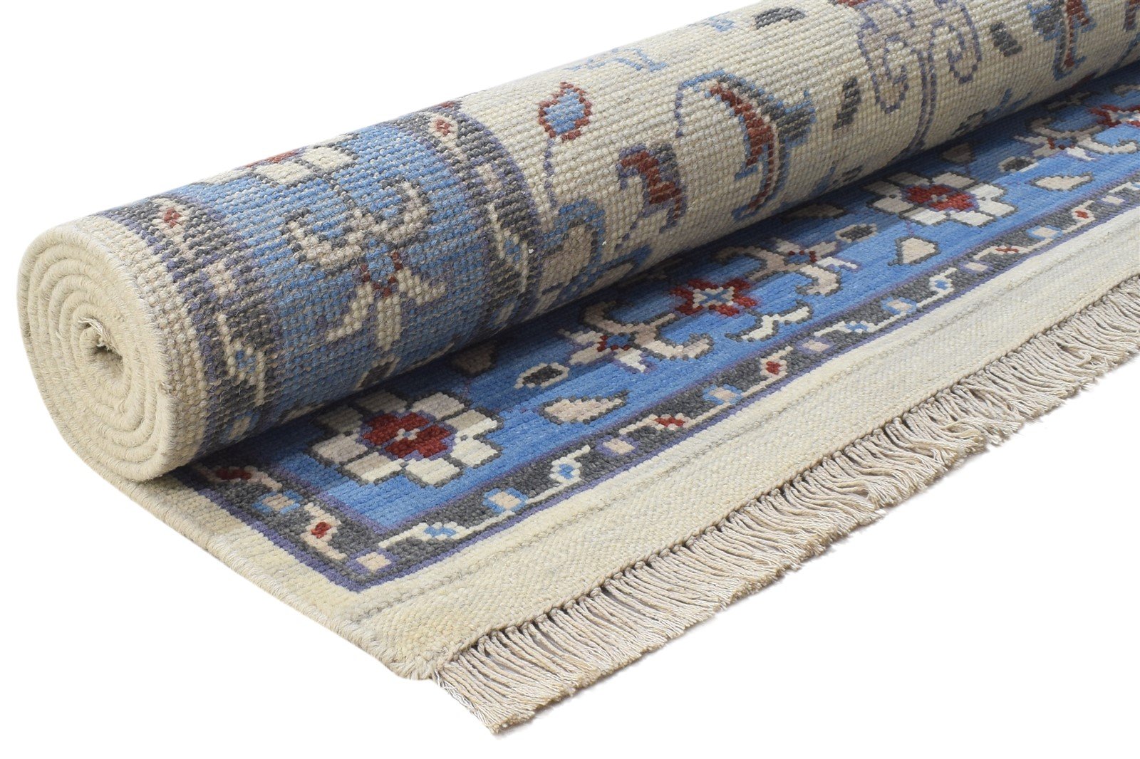 Hand Knotted Blue Wool Rug 5' X 8' Persian Kashan Oriental Room Size Carpet Area Rug
