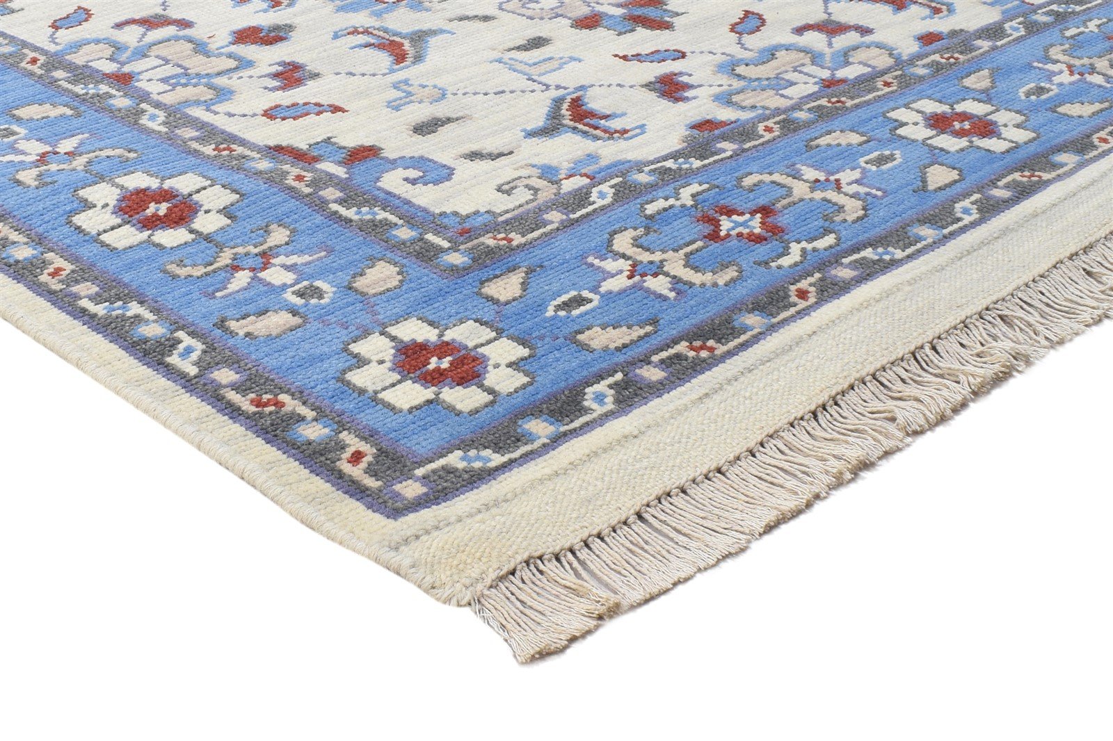Hand Knotted Blue Wool Rug 5' X 8' Persian Kashan Oriental Room Size Carpet Area Rug