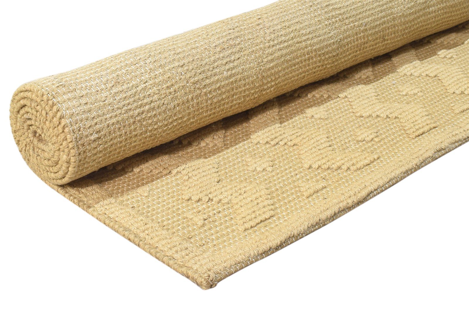 Jute Yellow Rug 5' X 8' Modern Dhurrie Scandinavian Geometric Room Size Carpet Area Rug