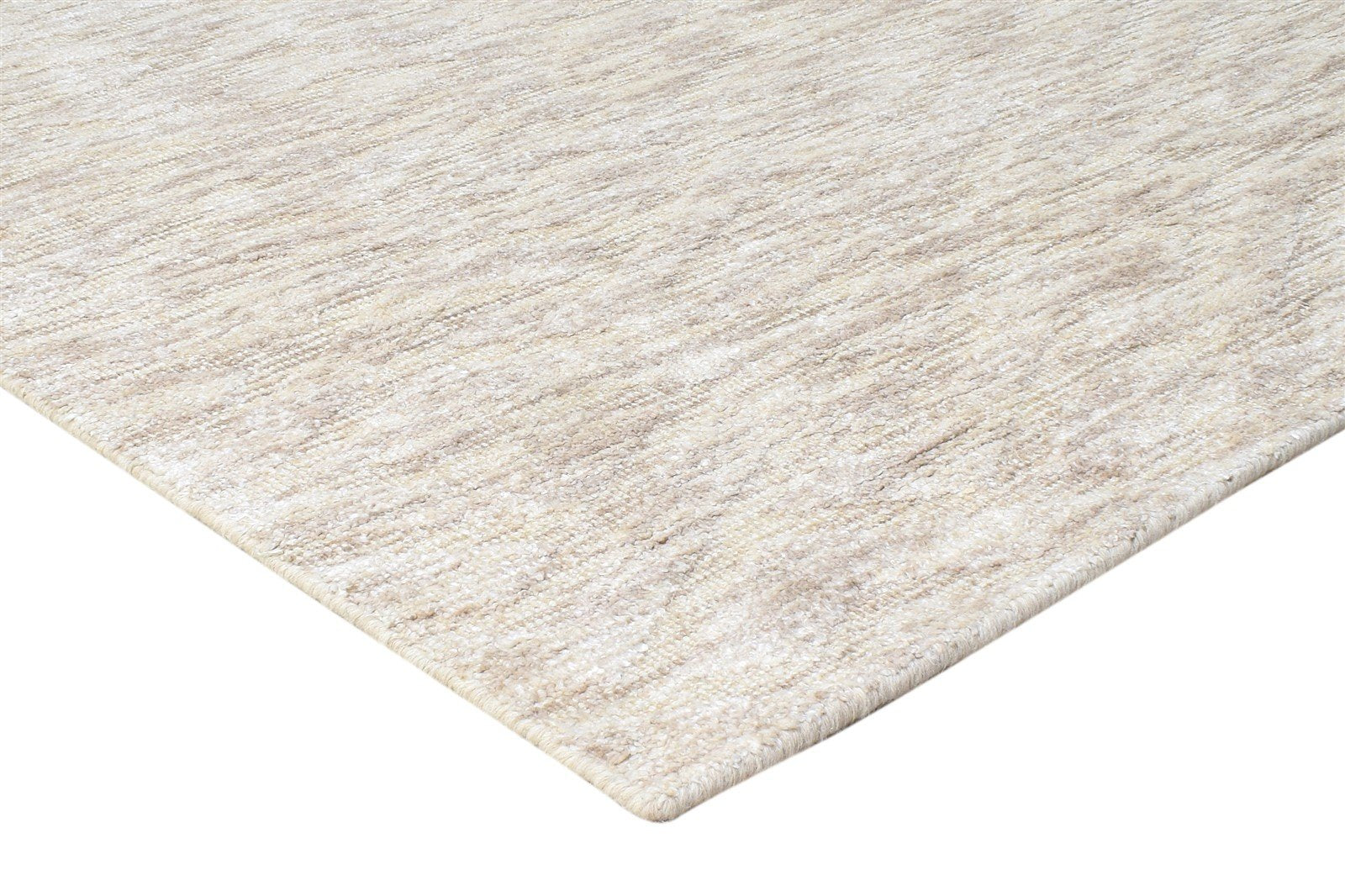 Hand Woven Beige Rayon From Bamboo Rug 8X10 Modern Scandinavian Geometric Large Area Rug