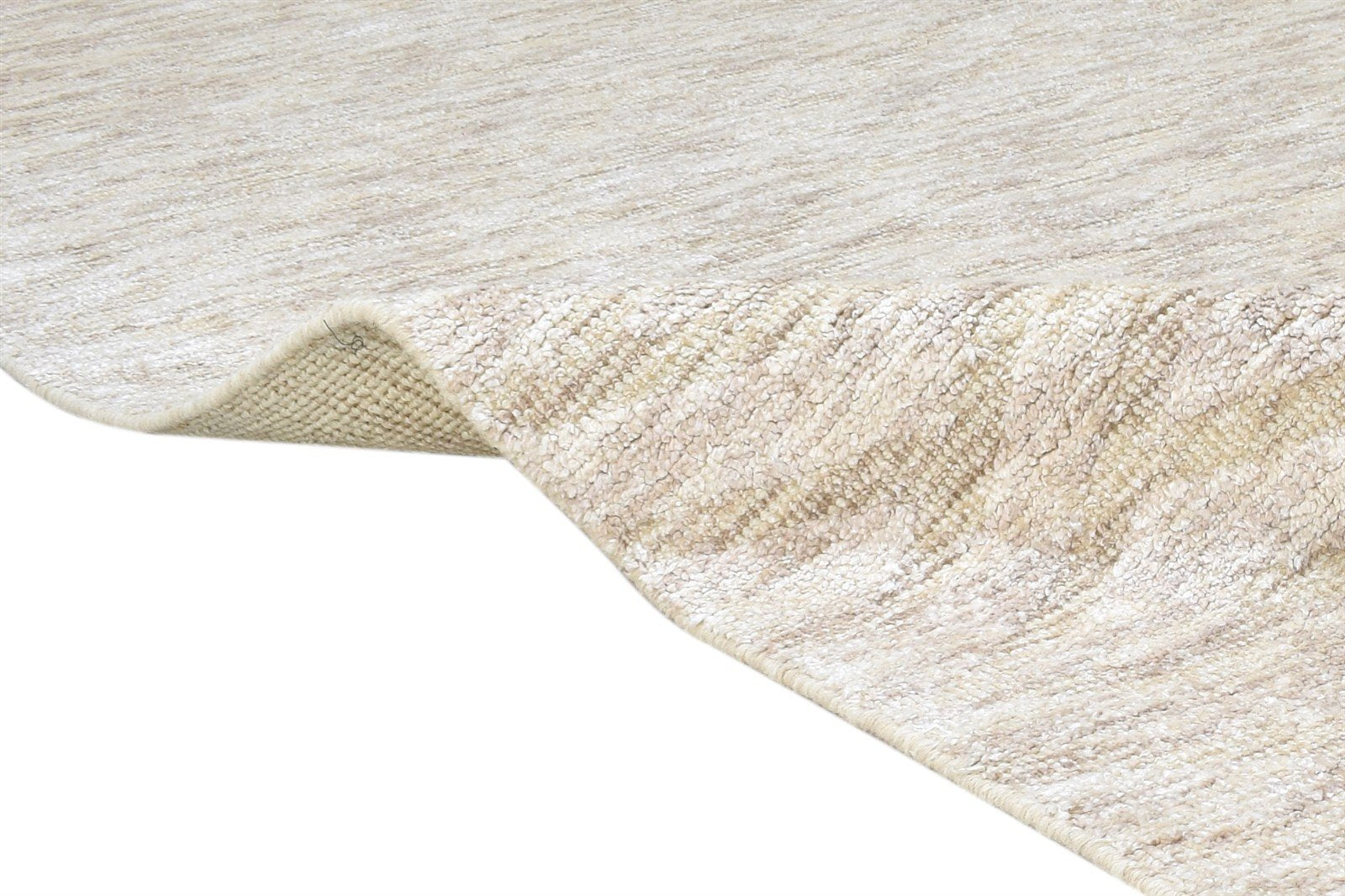 Hand Woven Beige Rayon From Bamboo Rug 8X10 Modern Scandinavian Geometric Large Area Rug