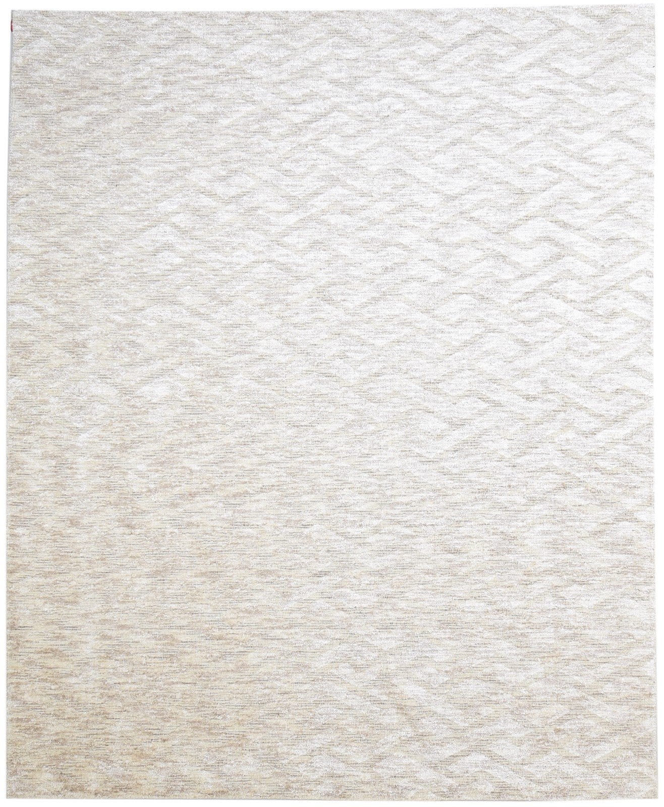 Hand Woven Beige Rayon From Bamboo Rug 8X10 Modern Scandinavian Geometric Large Area Rug