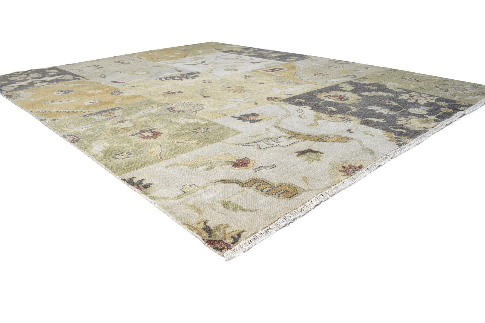 Sage Wool Rug 8' X 10' Persian Hand Knotted Kashan Oriental Large Carpet Area Rug