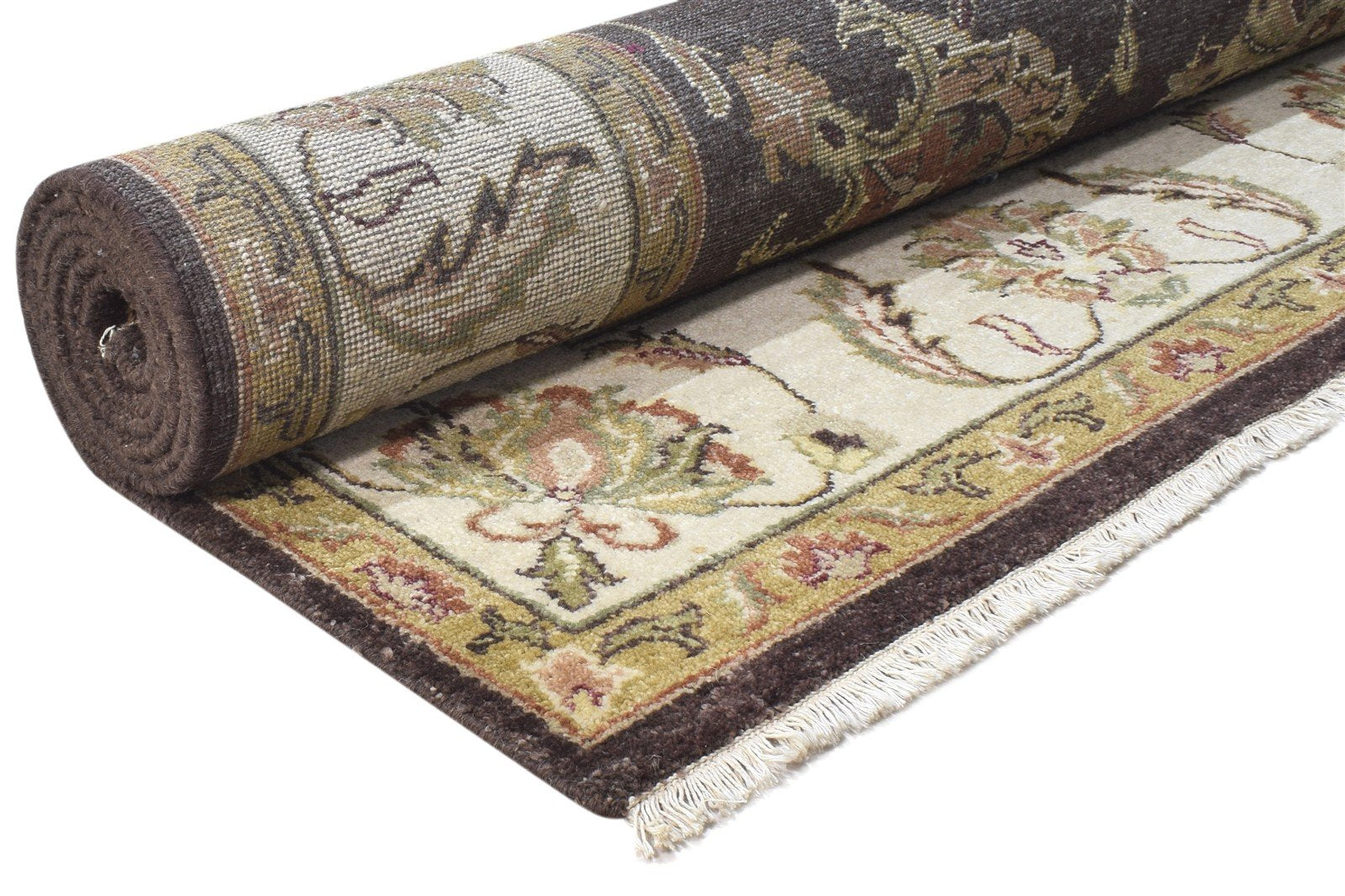 Hand Knotted Brown Wool Rug 8' X 10' Persian Oushak Oriental Large Carpet Area Rug