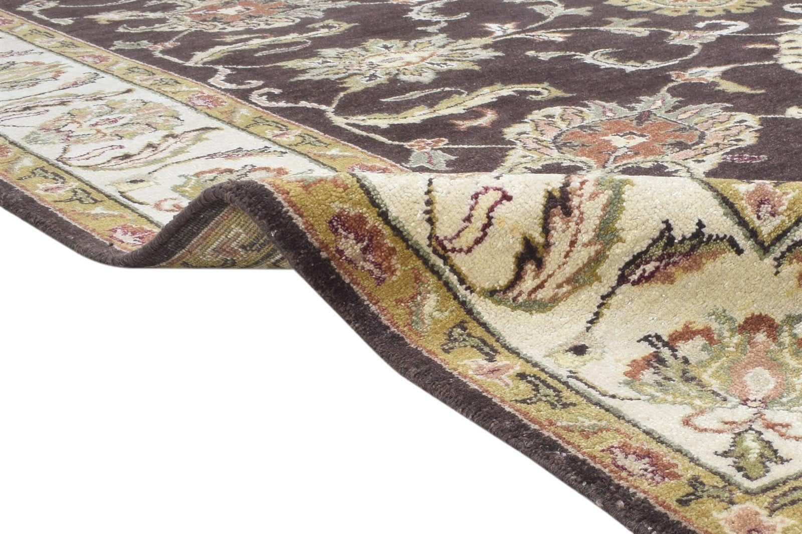 Hand Knotted Brown Wool Rug 8' X 10' Persian Oushak Oriental Large Carpet Area Rug