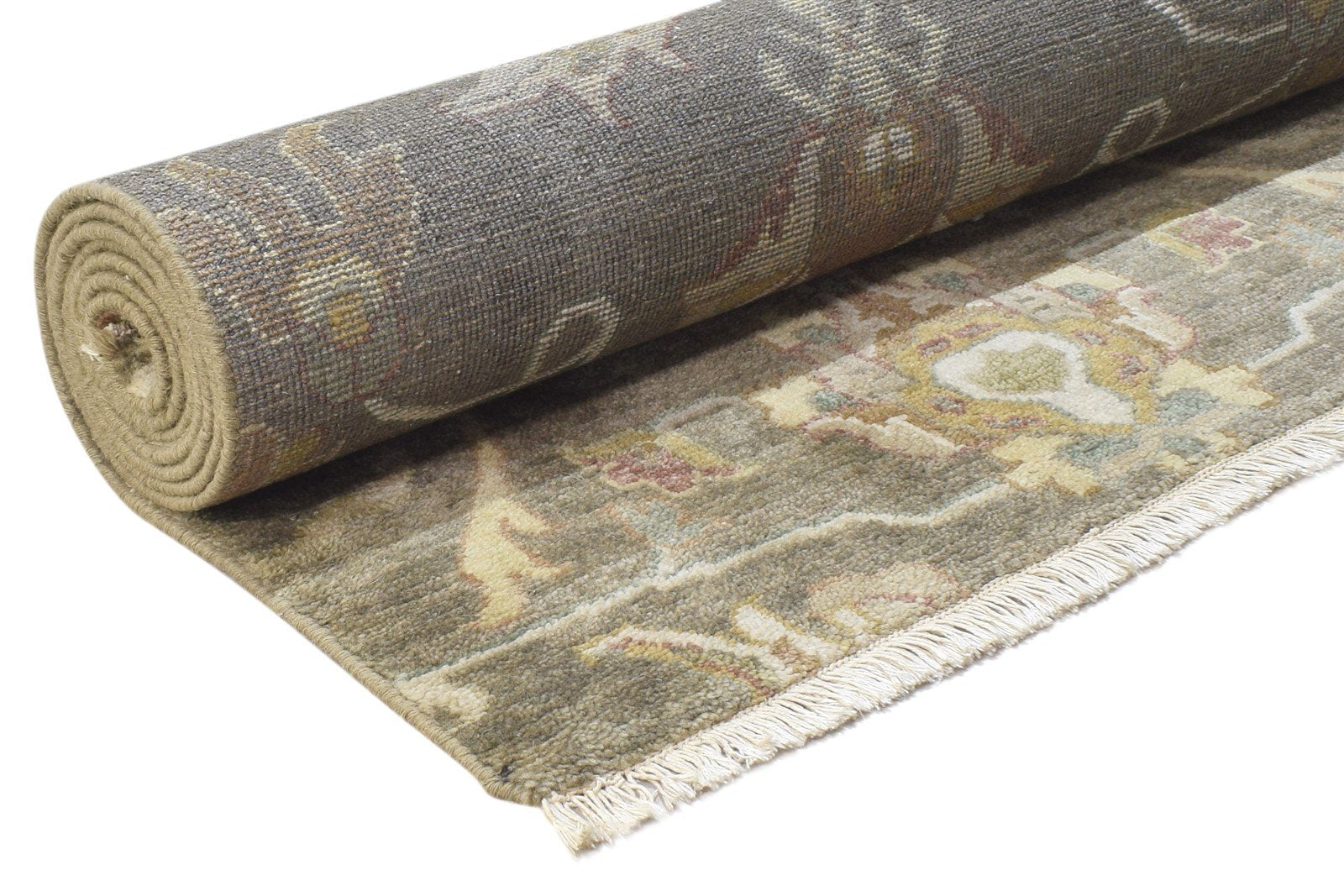 Wool Brown Rug 8' X 9' Persian Hand Knotted Oushak Oriental Large Carpet Area Rug