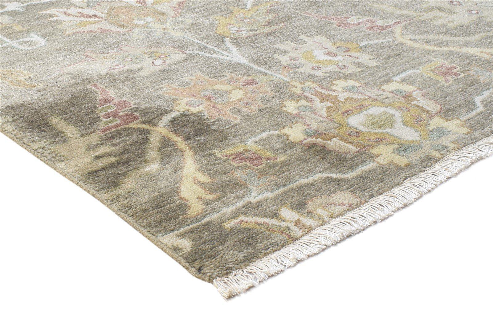 Wool Brown Rug 8' X 9' Persian Hand Knotted Oushak Oriental Large Carpet Area Rug