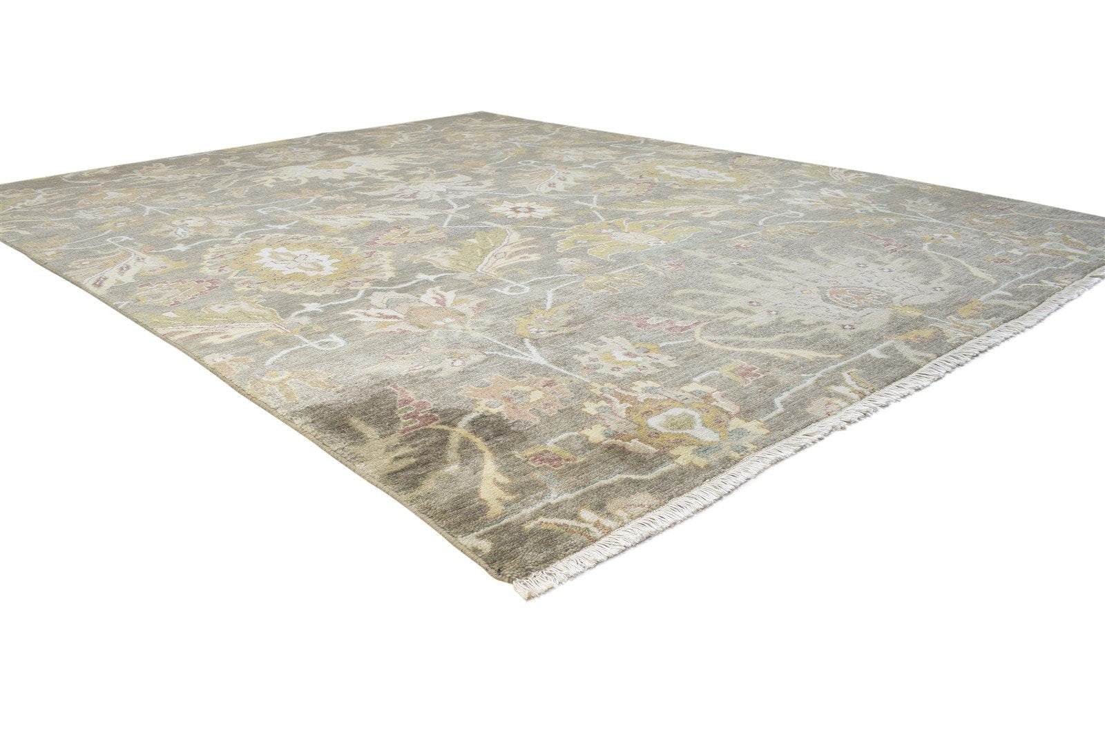 Wool Brown Rug 8' X 9' Persian Hand Knotted Oushak Oriental Large Carpet Area Rug