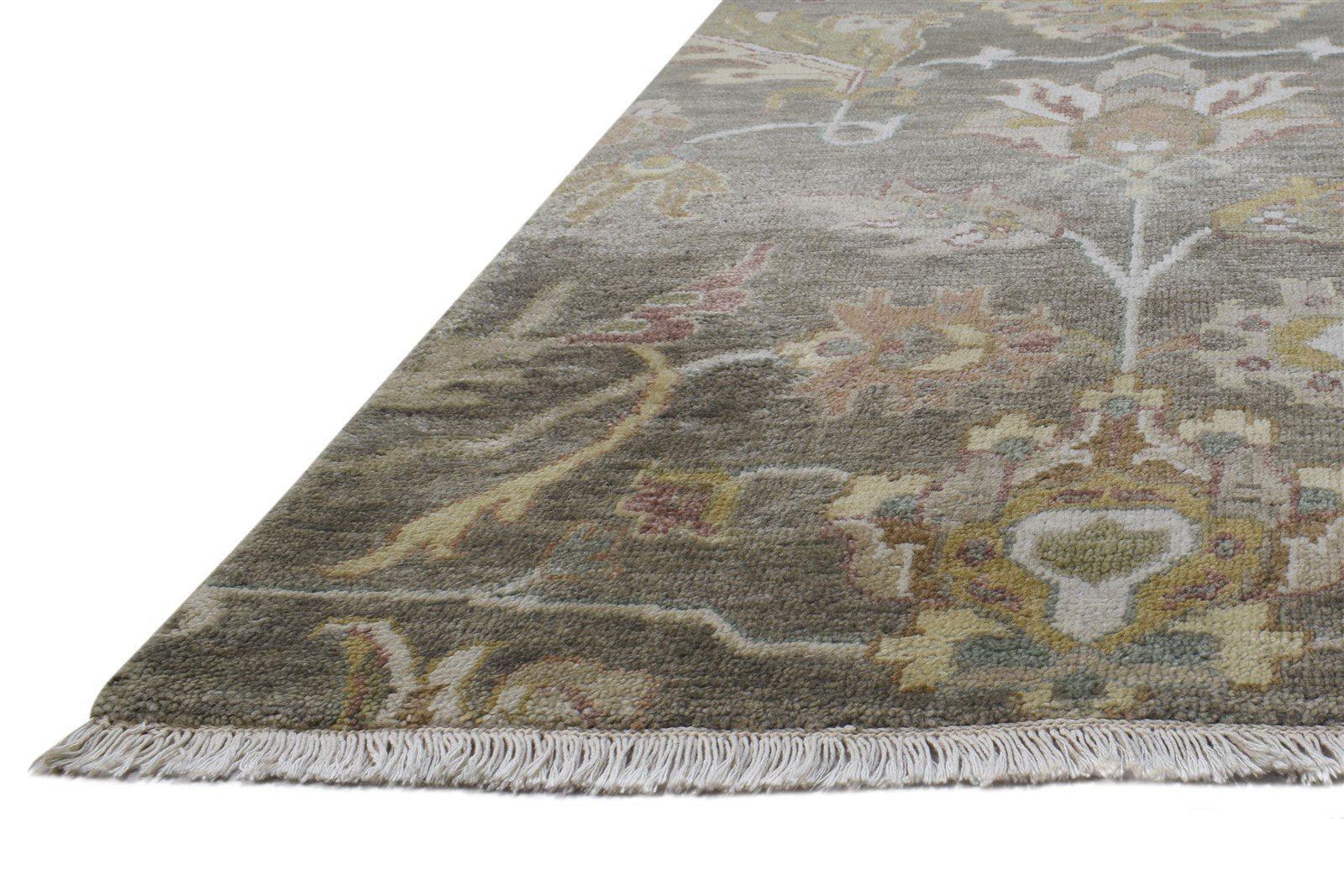 Wool Brown Rug 8' X 9' Persian Hand Knotted Oushak Oriental Large Carpet Area Rug