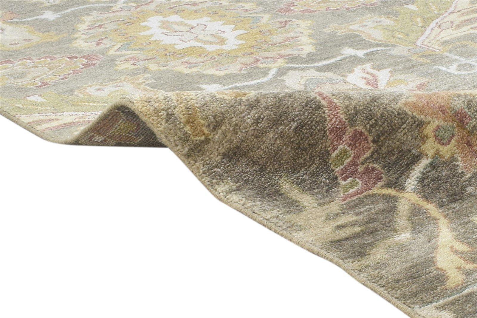 Wool Brown Rug 8' X 9' Persian Hand Knotted Oushak Oriental Large Carpet Area Rug