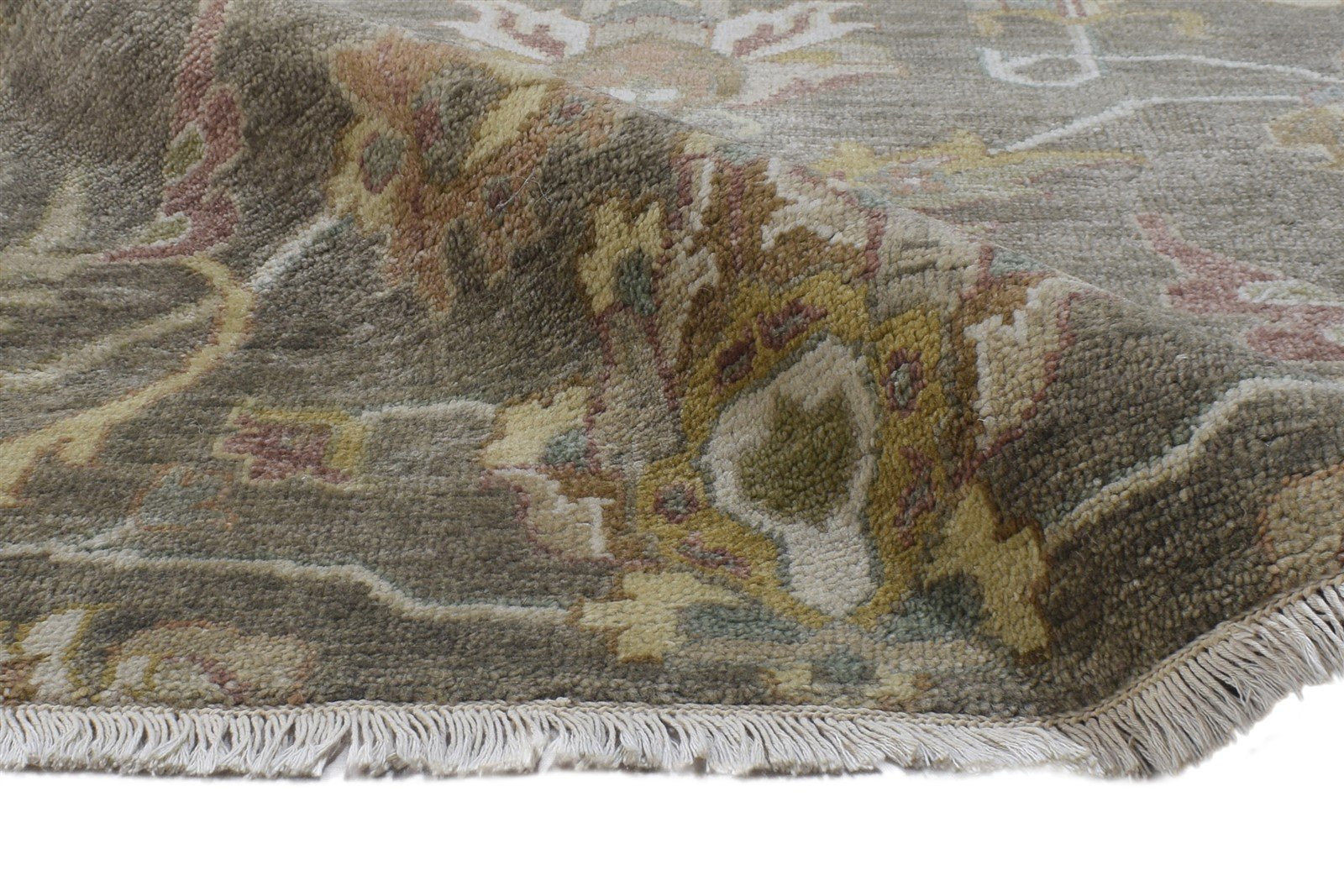 Wool Brown Rug 8' X 9' Persian Hand Knotted Oushak Oriental Large Carpet Area Rug