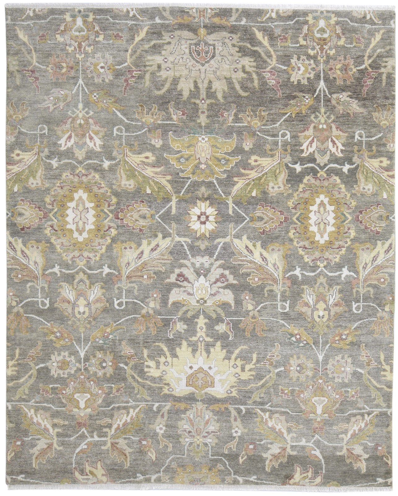 Wool Brown Rug 8' X 9' Persian Hand Knotted Oushak Oriental Large Carpet Area Rug
