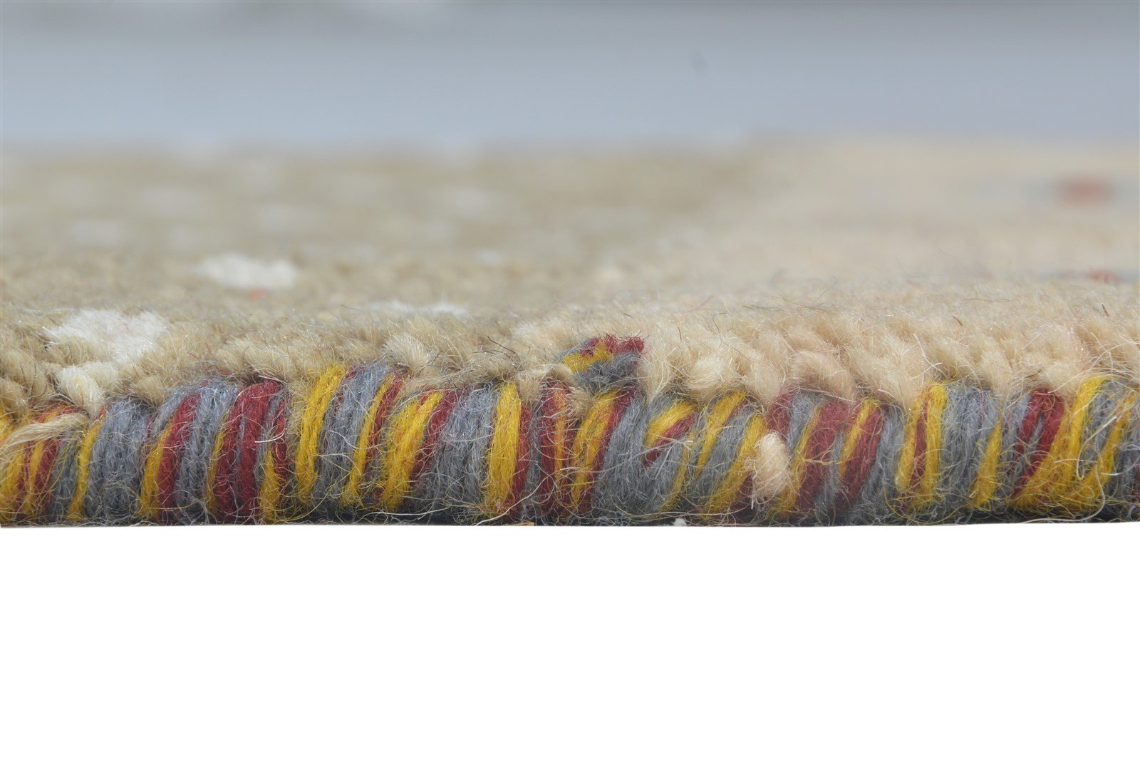 100% Wool Sand Rug 1' X 2' Tribal Hand Knotted Gabbeh Southwestern Small Carpet
