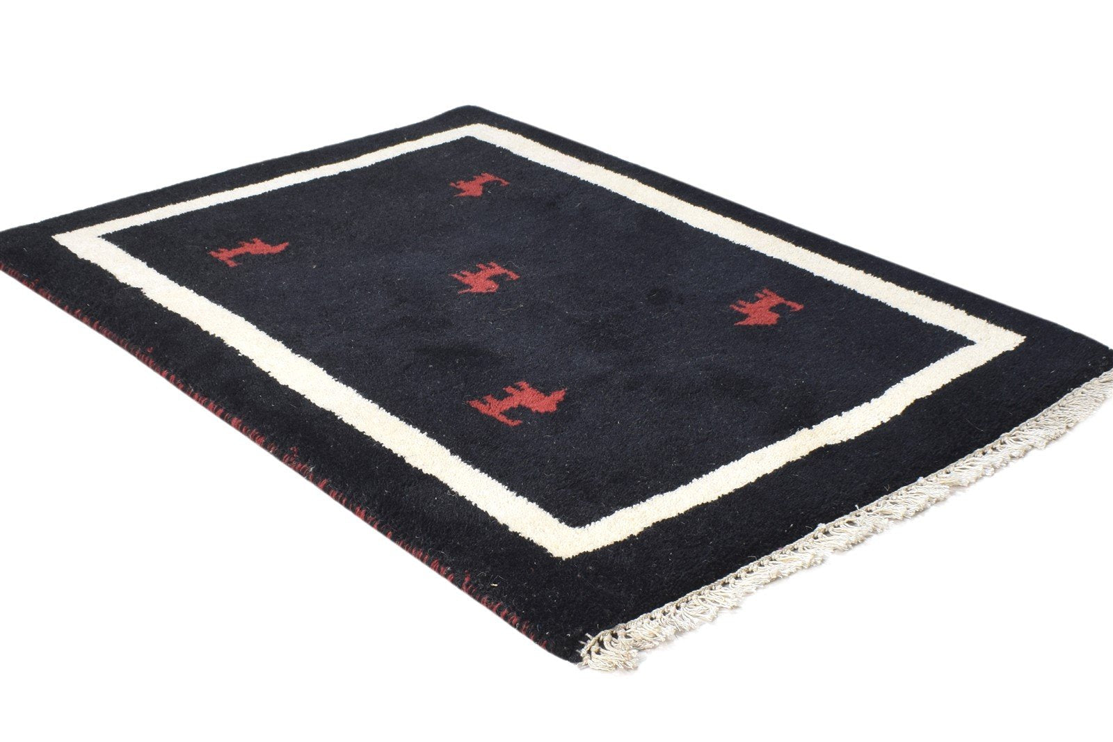 2' X 3' Rug Wool Black Tribal Hand Knotted Gabbeh Southwestern Small Carpet Area Rug