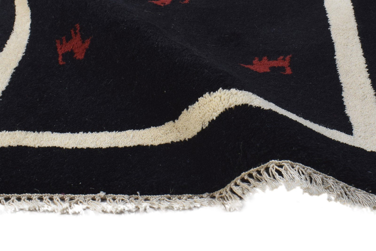2' X 3' Rug Wool Black Tribal Hand Knotted Gabbeh Southwestern Small Carpet Area Rug