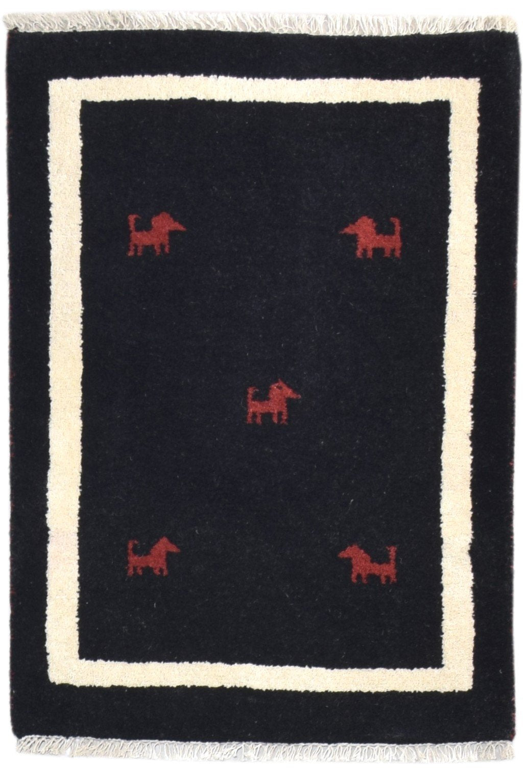 2' X 3' Rug Wool Black Tribal Hand Knotted Gabbeh Southwestern Small Carpet Area Rug