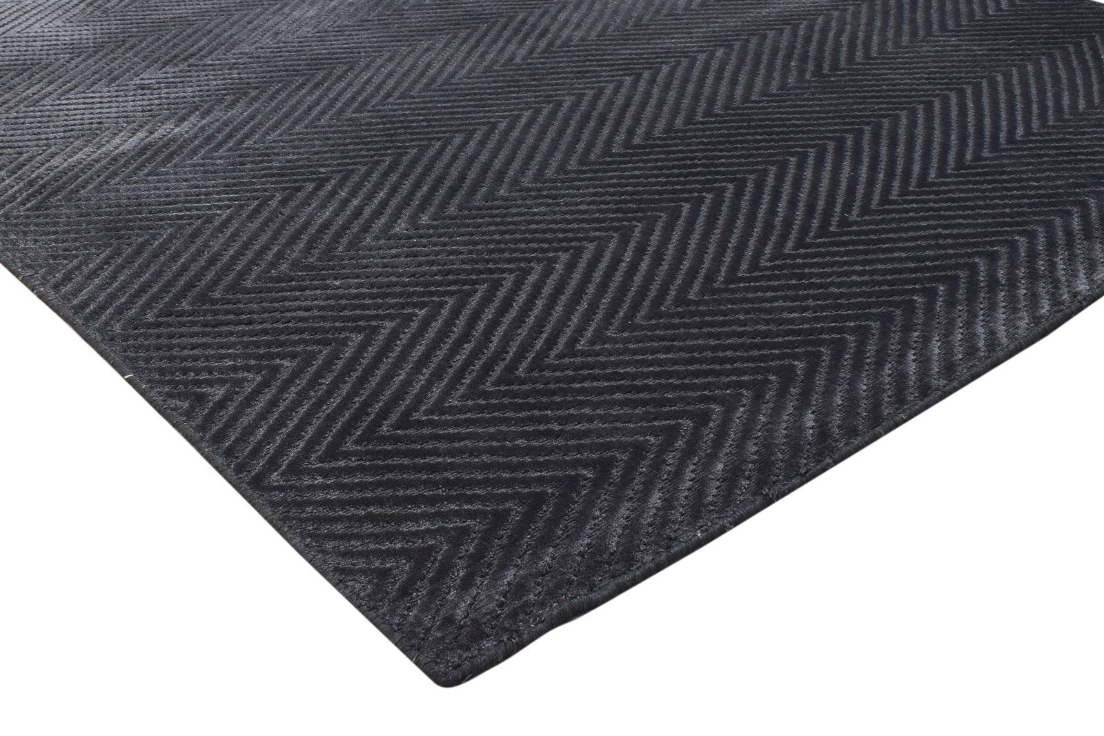 Silk Charcoal Rug 5' X 8' Modern Handloom Scandinavian Diamond Room Size Carpet Area Rug