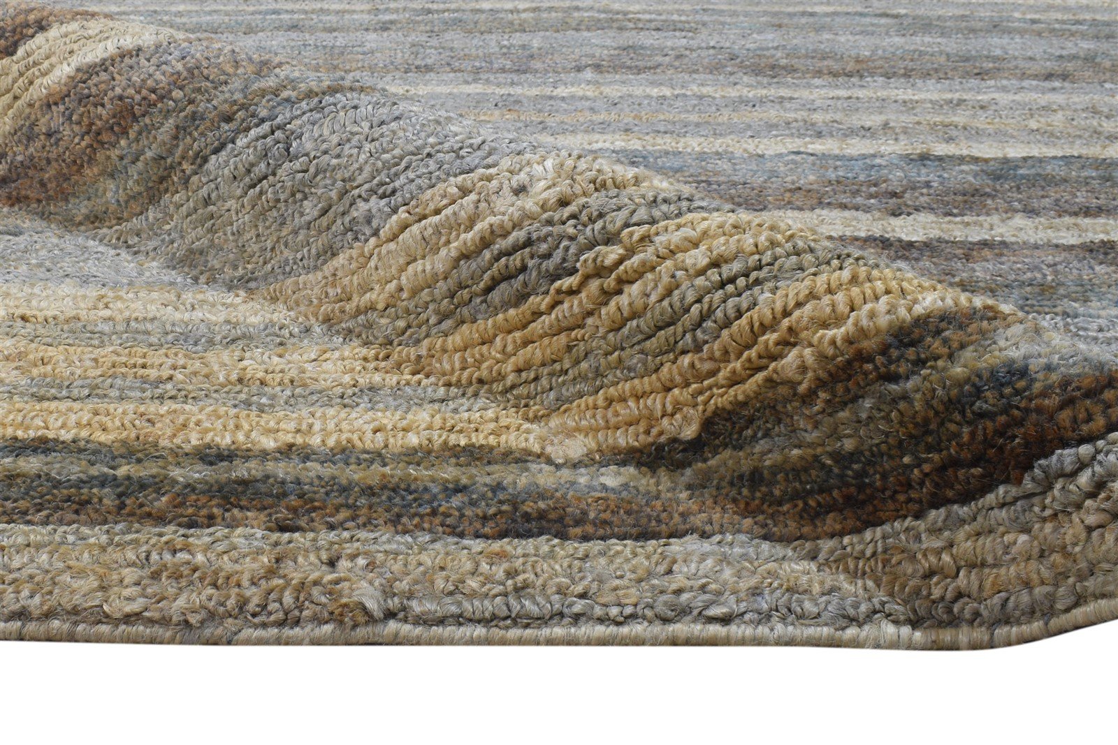 8' X 11' Rug Jute Brown Modern Hand Knotted Bohemian Striped Large Carpet Area Rug
