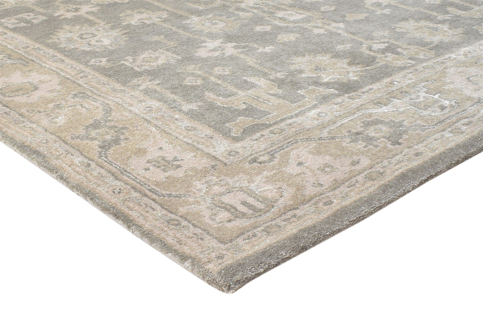Wool Grey Rug 5' X 8' Persian Hand Knotted Kashan Oriental Room Size Carpet Area Rug