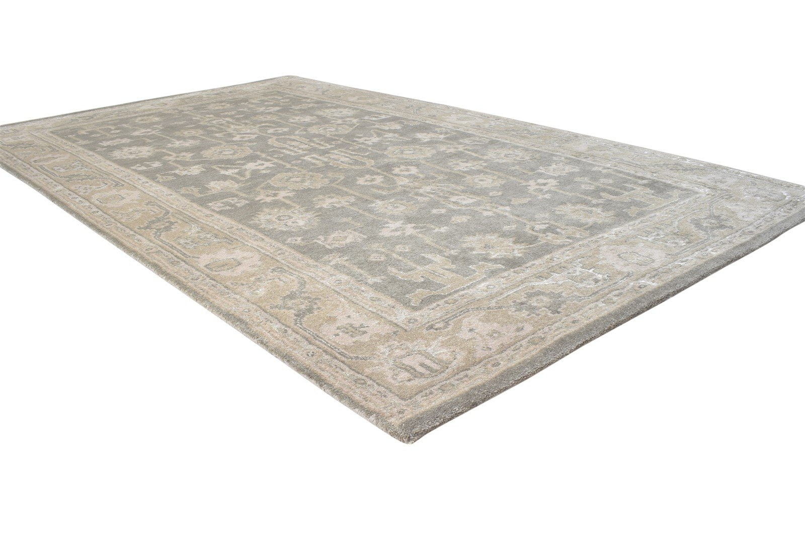Wool Grey Rug 5' X 8' Persian Hand Knotted Kashan Oriental Room Size Carpet Area Rug