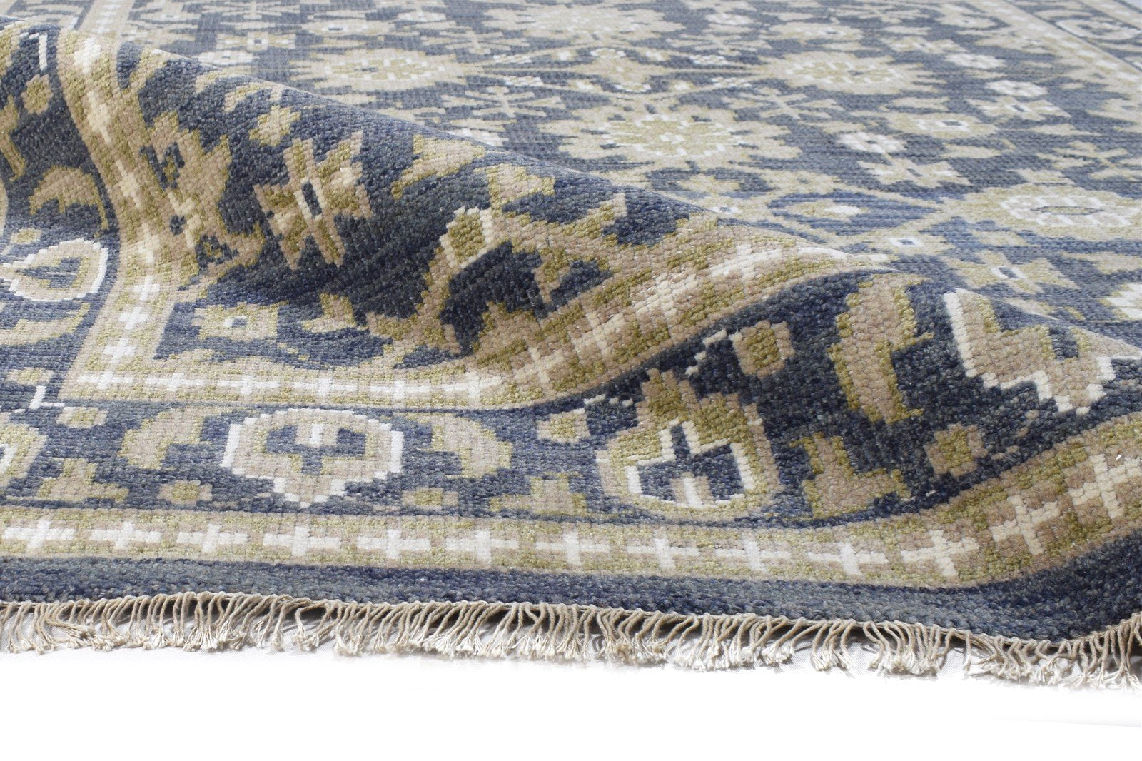 Blue Wool / Silk Rug 5X8 Persian Hand Knotted Oushak Oriental Room Size Carpet Area Rug