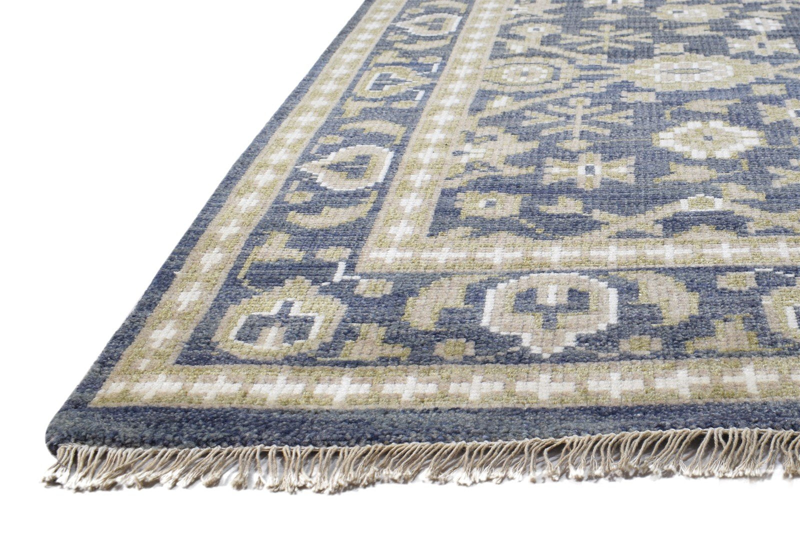 Blue Wool / Silk Rug 5X8 Persian Hand Knotted Oushak Oriental Room Size Carpet Area Rug