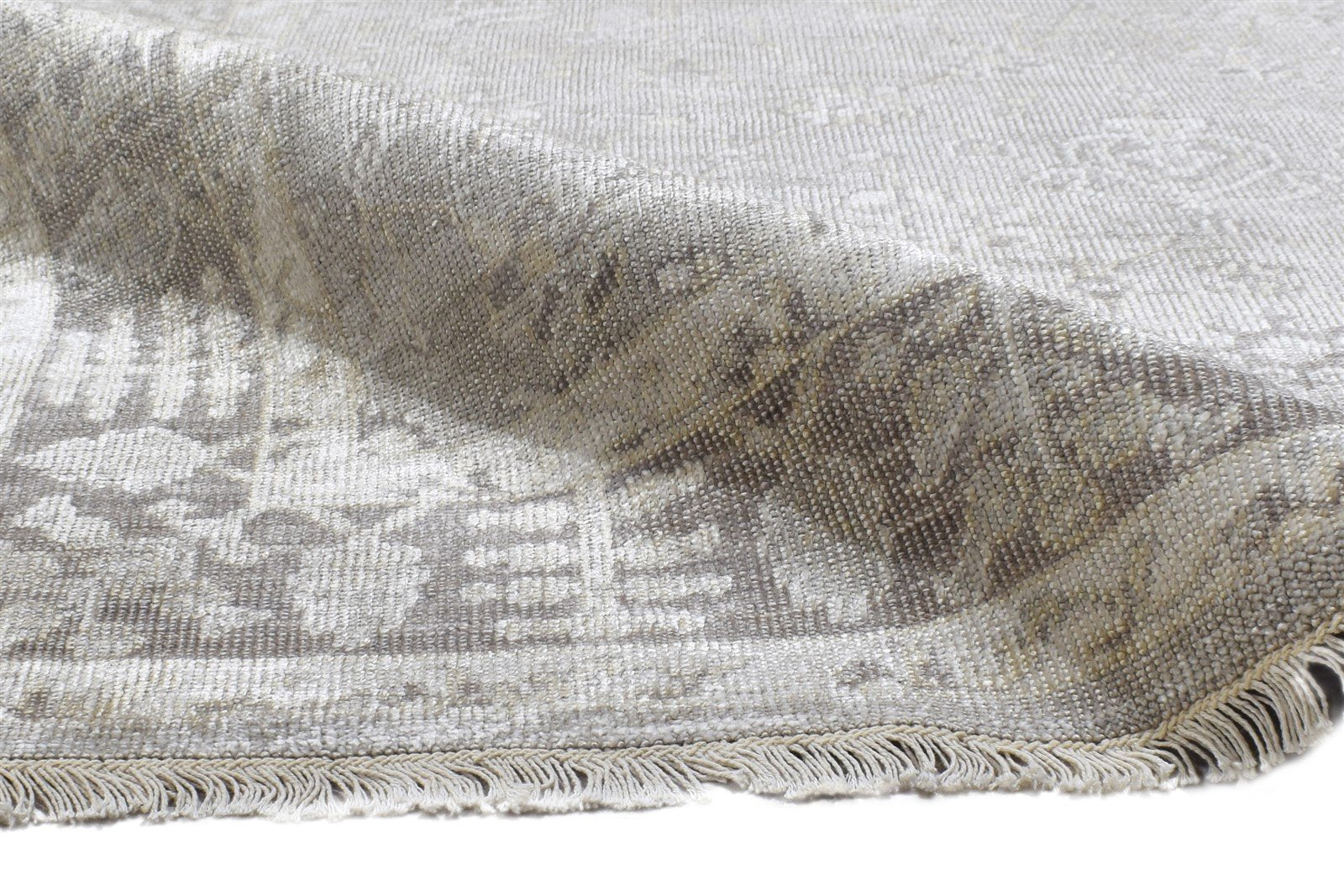 Grey Silk Rug 5' X 8' Persian Hand Knotted Kashan Oriental Room Size Carpet Area Rug