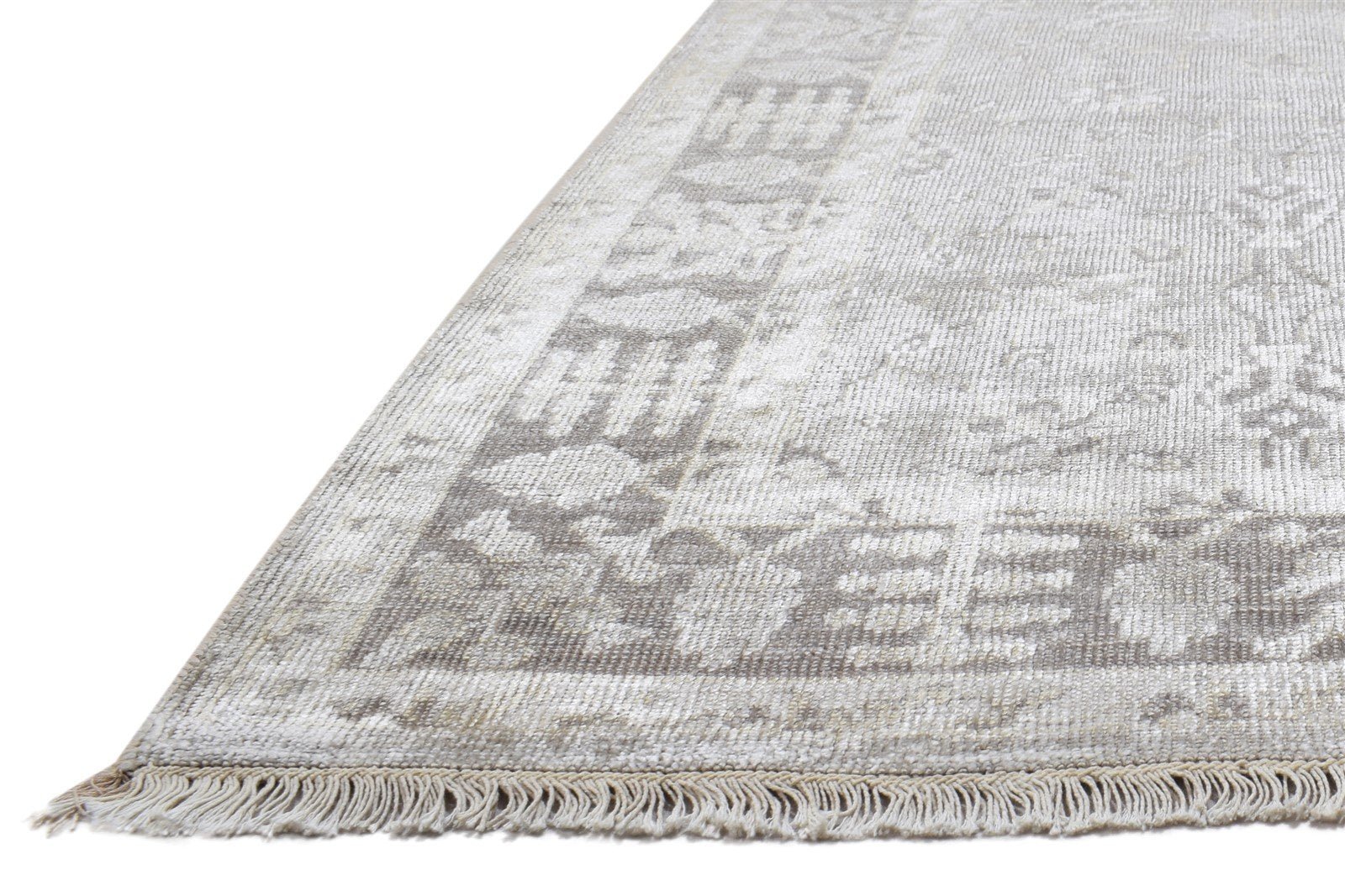 Grey Silk Rug 5' X 8' Persian Hand Knotted Kashan Oriental Room Size Carpet Area Rug