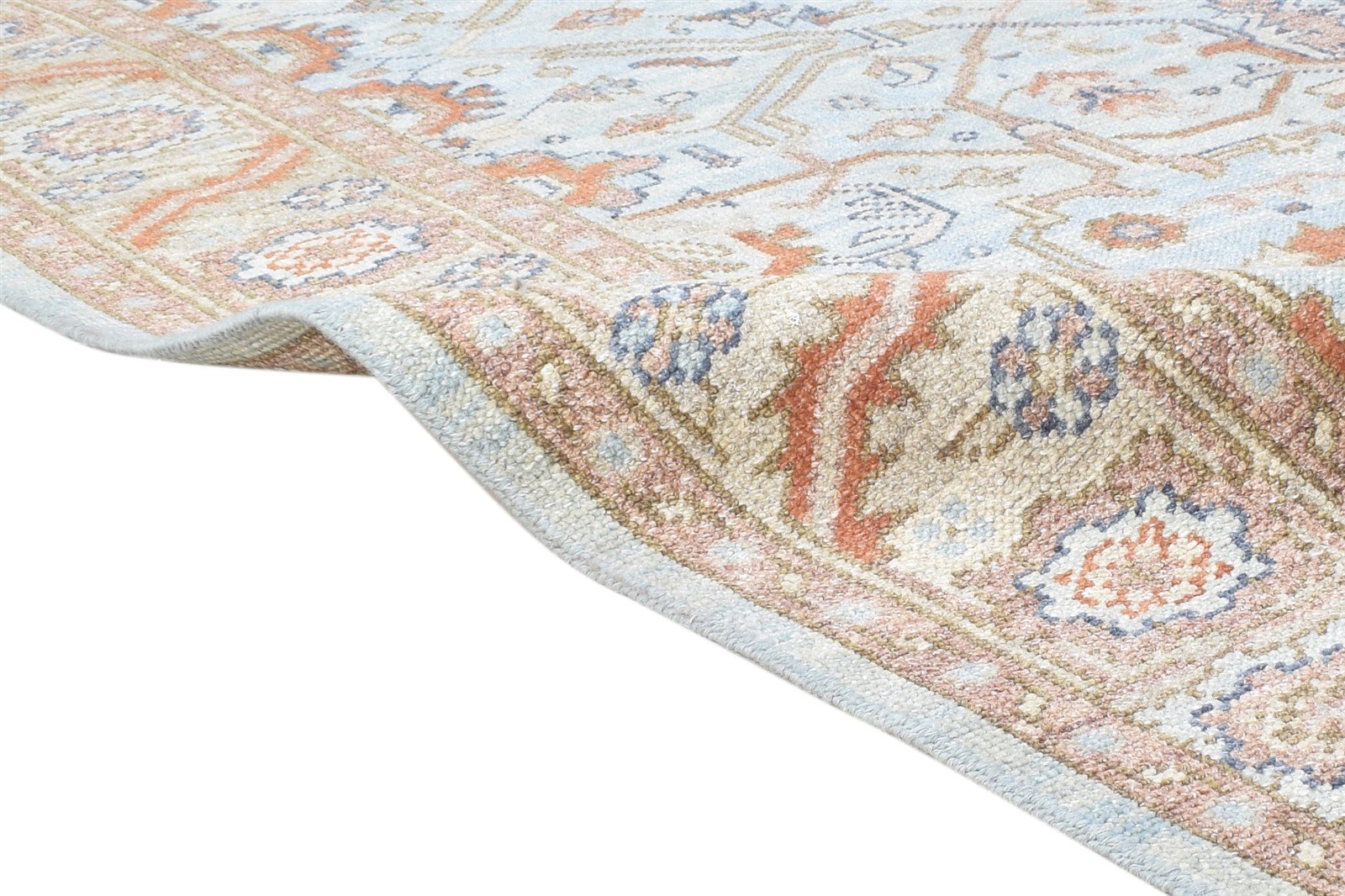 6X9 Rug Silk Teal Blue Persian Hand Knotted Sarouk-Indian Oriental Room Size Area Rug
