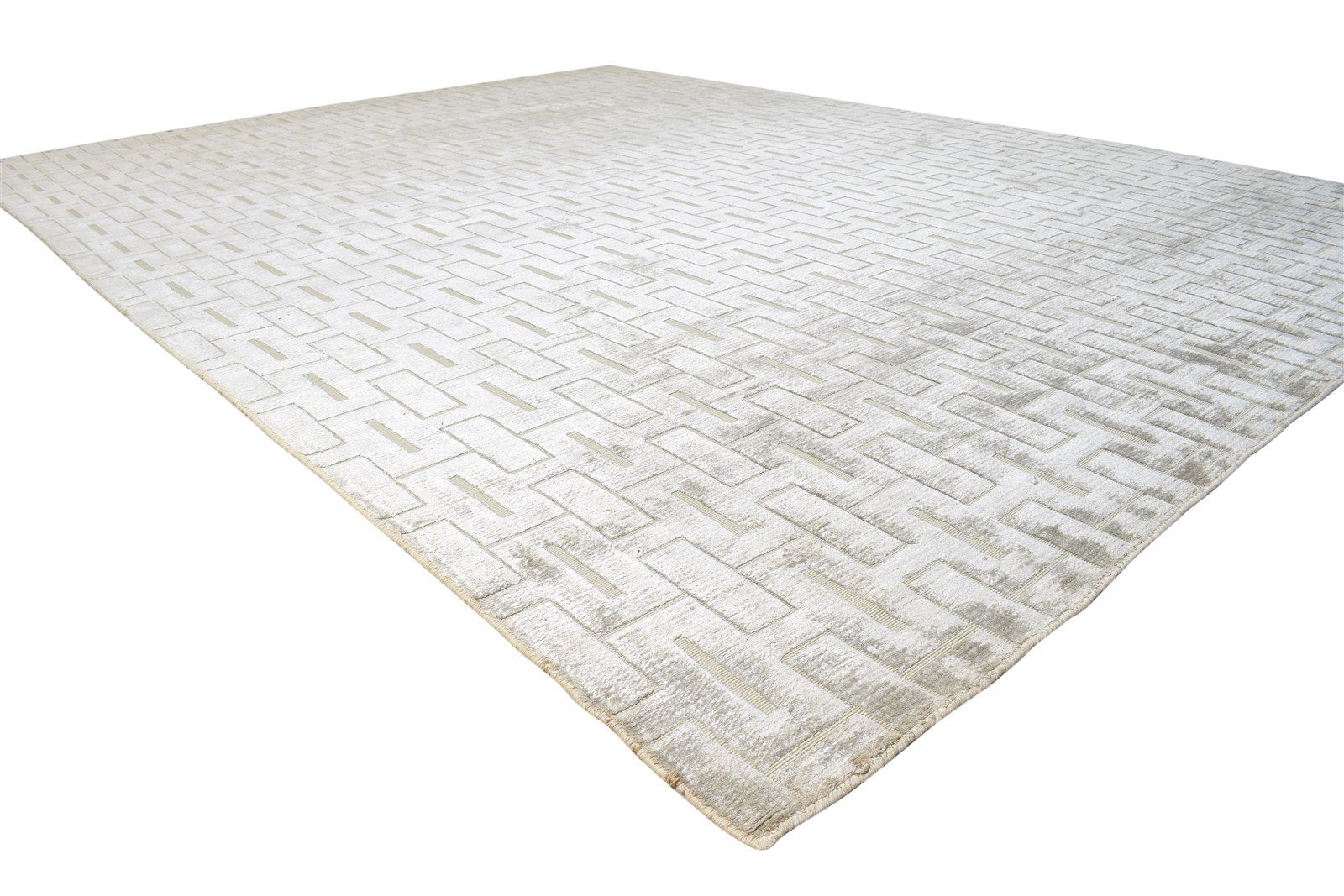 Dorine Hand Woven Grey Wool Rug 8' X 11' Modern Scandinavian Geometric   7864804835477