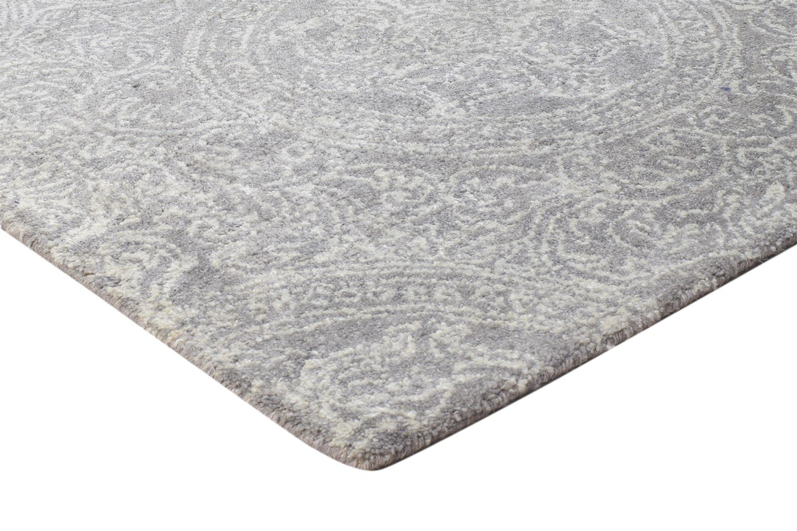 Brown Wool Rug 7' X 10' Modern Hand Tufted French Floral Large Carpet Area Rug
