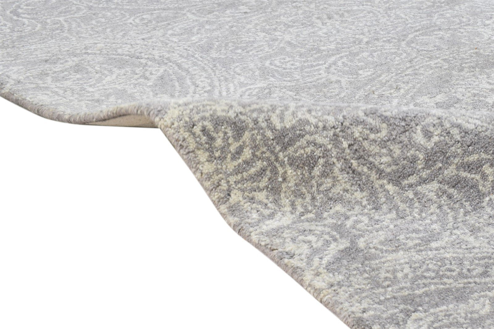 Brown Wool Rug 7' X 10' Modern Hand Tufted French Floral Large Carpet Area Rug