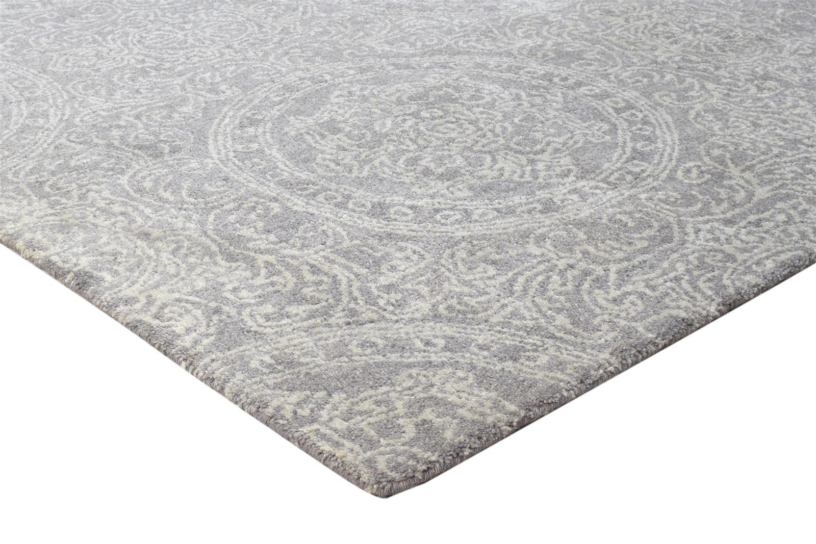 Wool Brown Rug 7' X 10' Modern Hand Tufted French Floral Large Carpet Area Rug