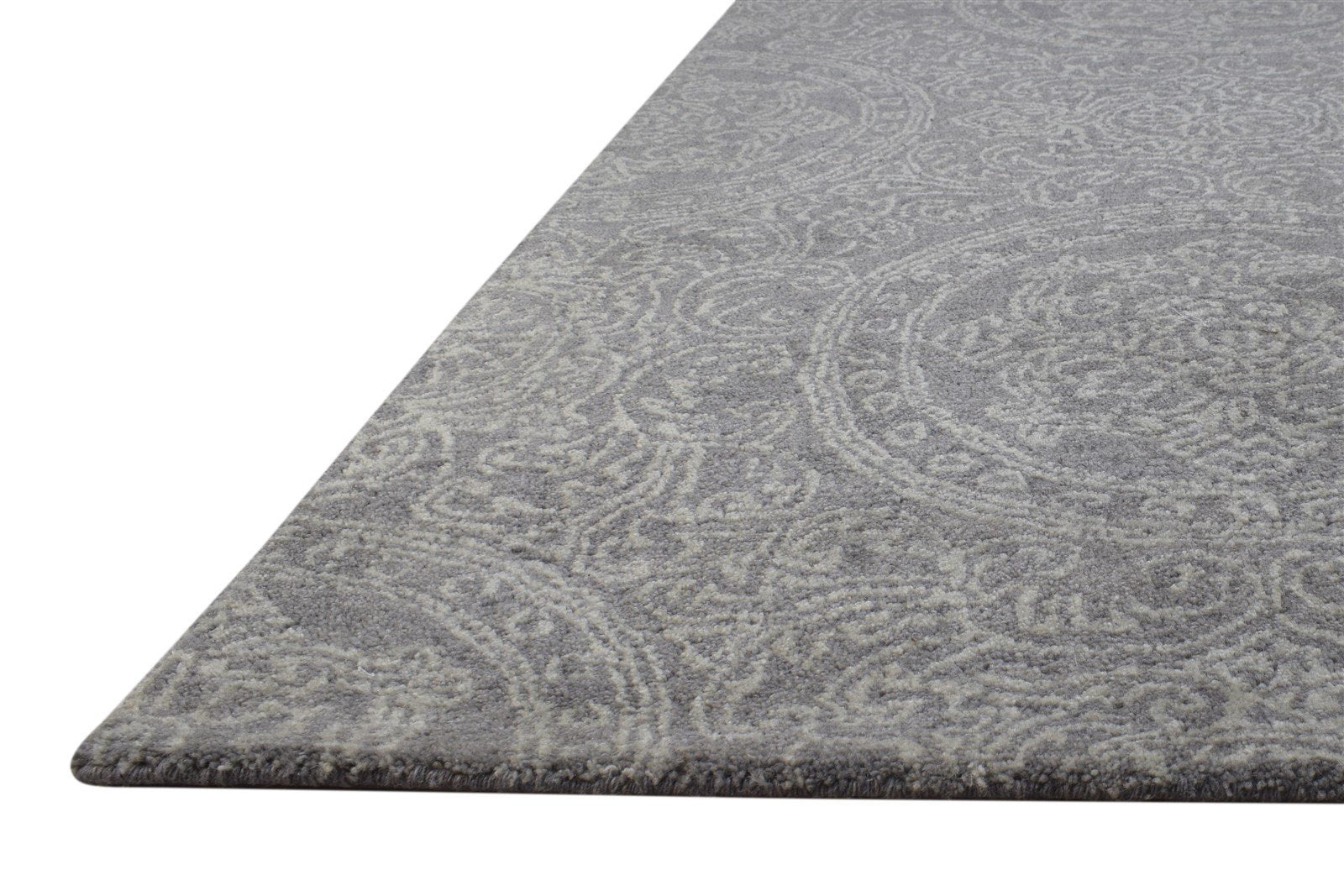 Wool Brown Rug 7' X 10' Modern Hand Tufted French Floral Large Carpet Area Rug