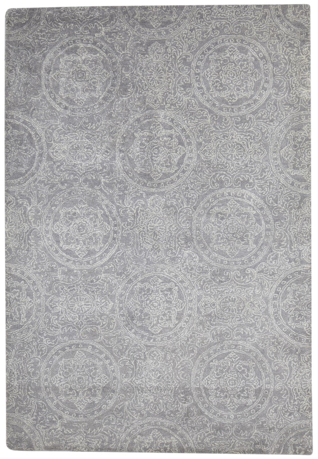 Wool Brown Rug 7' X 10' Modern Hand Tufted French Floral Large Carpet Area Rug