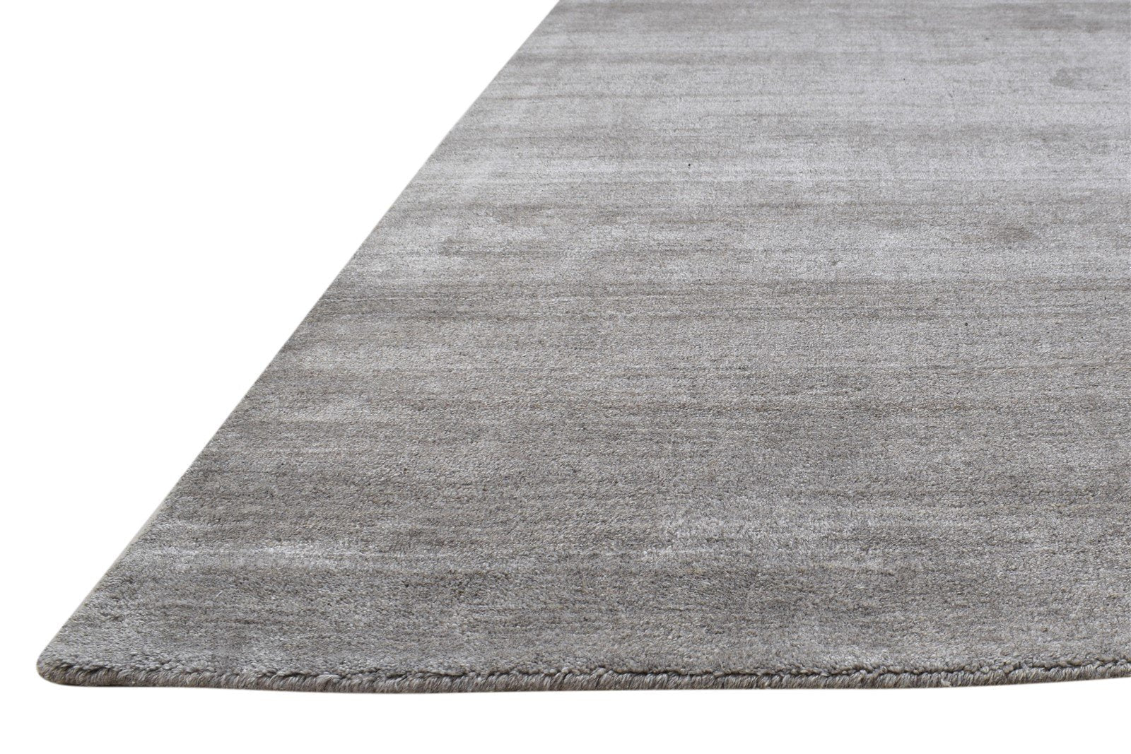 Wool / Silk Grey Rug 4X6 Modern Handloom Scandinavian Solid Room Size Carpet Area Rug