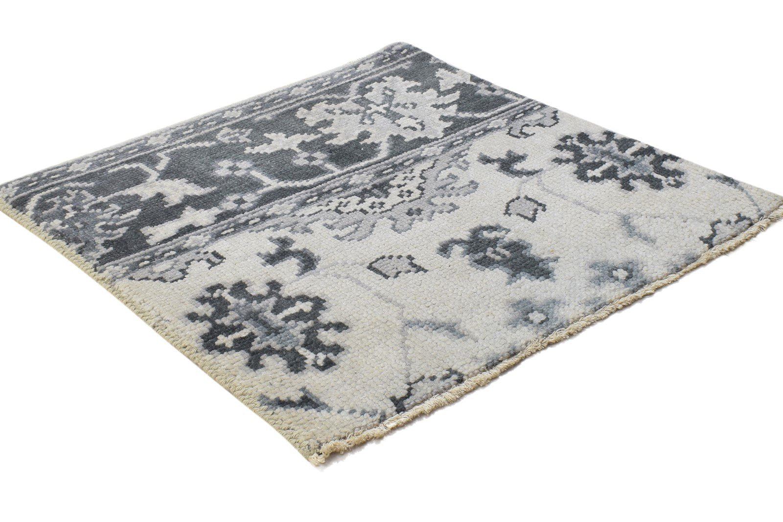 Wool Sand Rug 2' X 2' Persian Hand Knotted Oushak Oriental Small Carpet Area Rug