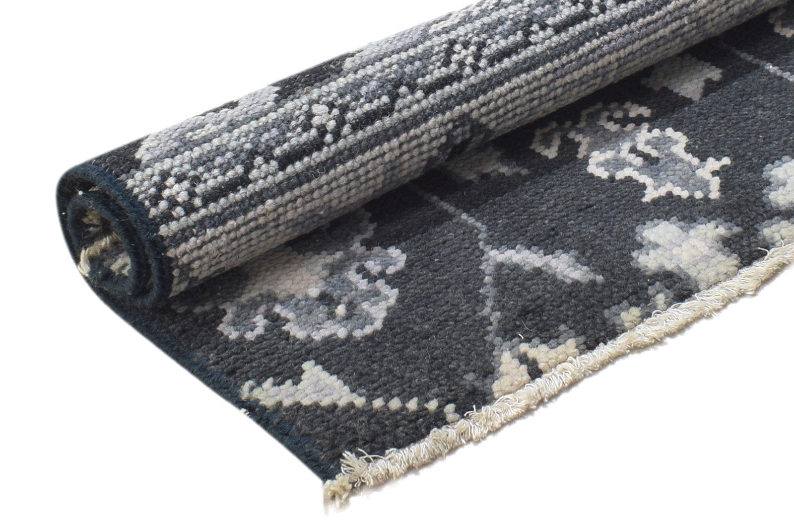 Wool Charcoal Rug 2' X 2' Persian Hand Knotted Oushak Oriental Small Carpet Area Rug