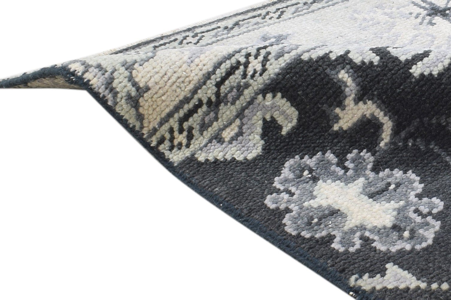 Wool Charcoal Rug 2' X 2' Persian Hand Knotted Oushak Oriental Small Carpet Area Rug