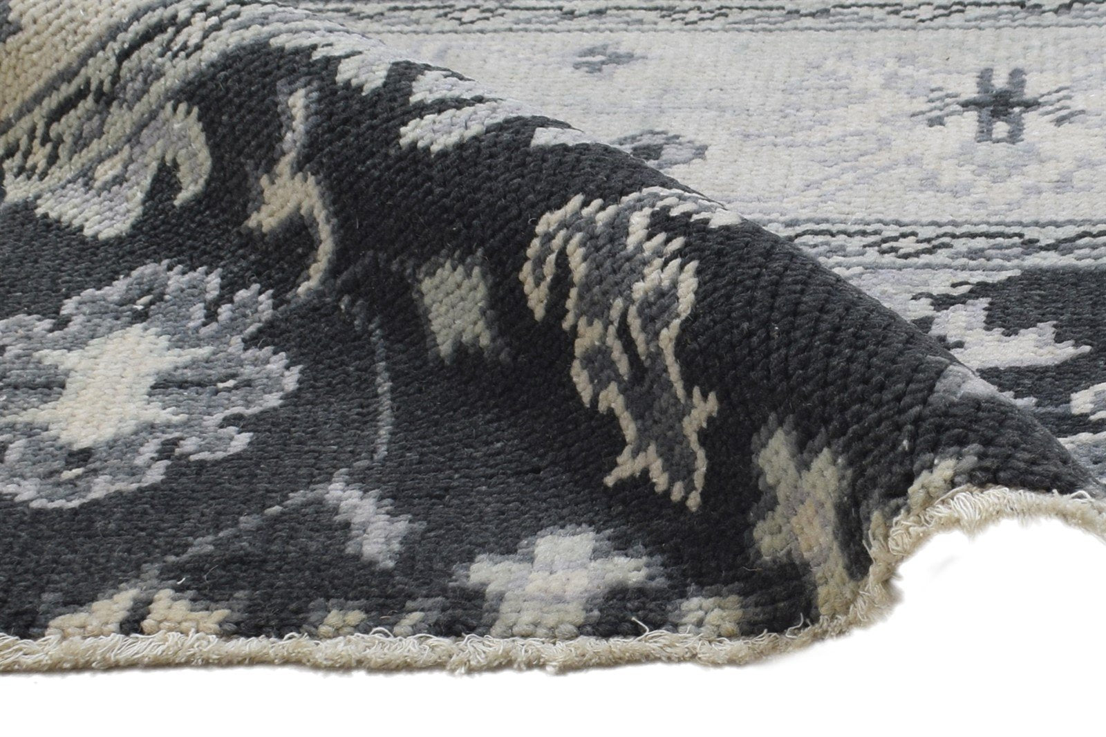 Wool Charcoal Rug 2' X 2' Persian Hand Knotted Oushak Oriental Small Carpet Area Rug