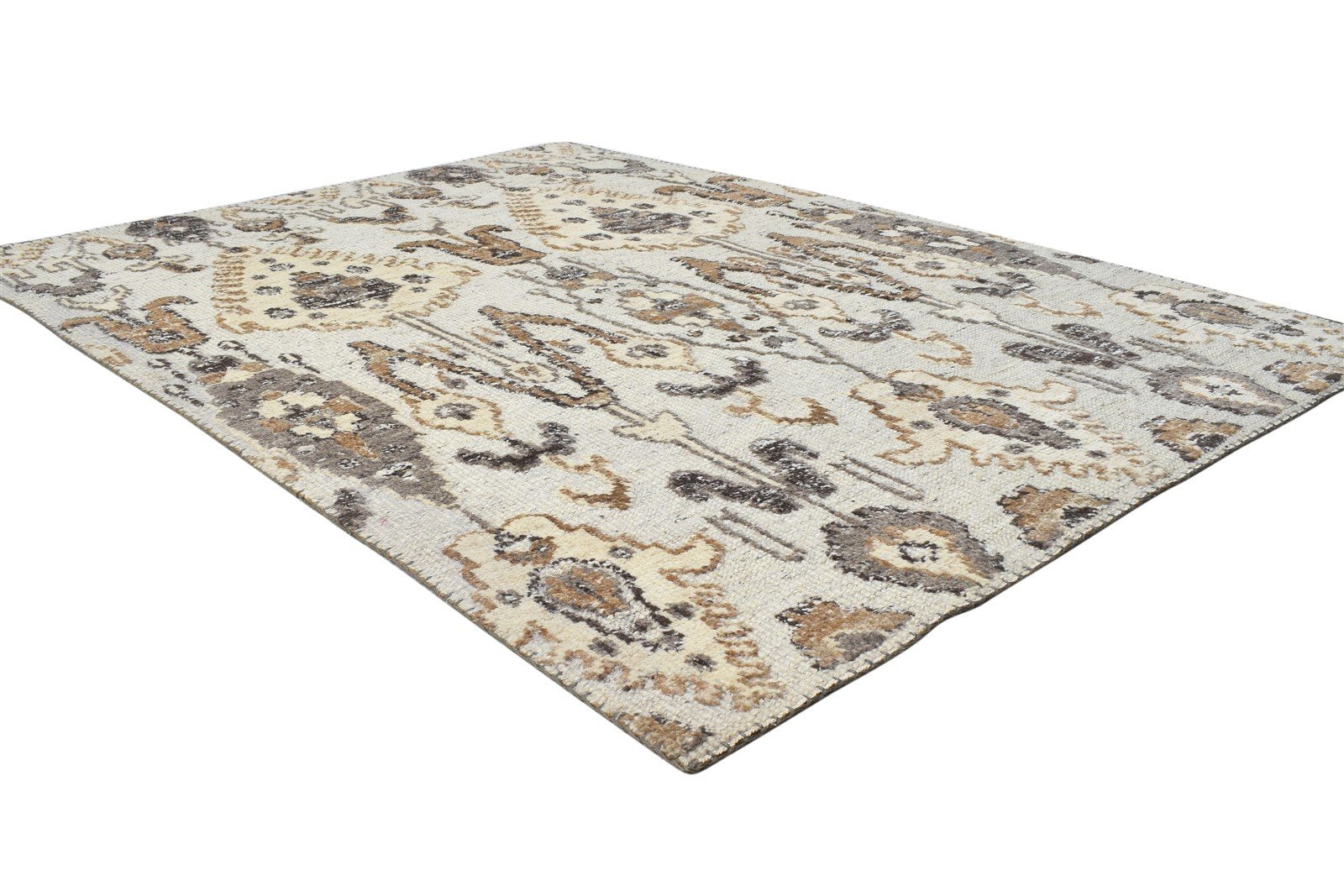 Wool Sand Rug 5' X 6' Persian Hand Knotted Oriental Ikat Room Size Carpet Area Rug