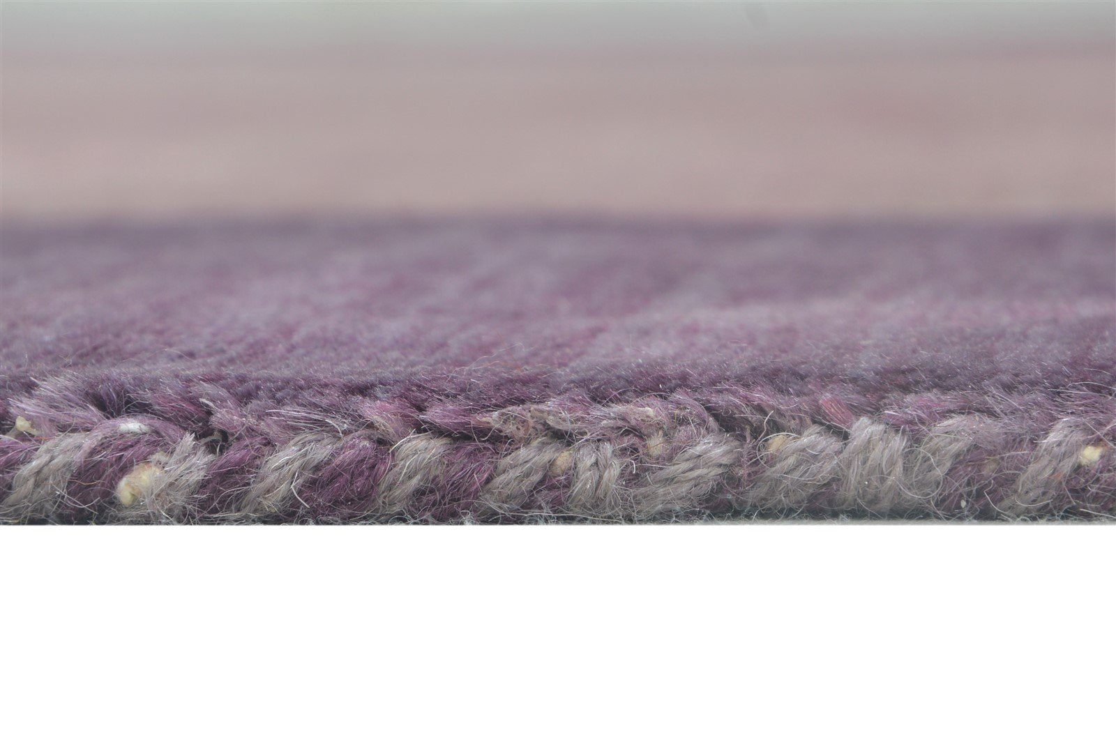 Purple Wool Rug 5' X 7' Modern Handloom Scandinavian Bordered Room Size Carpet Area Rug