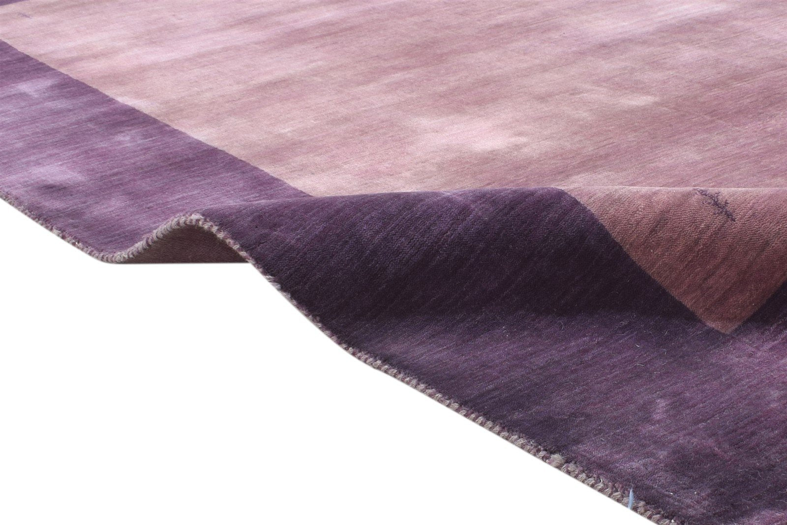 Purple Wool Rug 5' X 7' Modern Handloom Scandinavian Bordered Room Size Carpet Area Rug